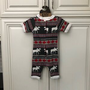 NWT LAZY ONE Moose Fair Maple Infant Romper